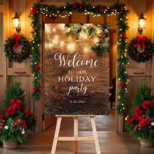 Poster Placa de Boas-Vindas de Natal Rústico