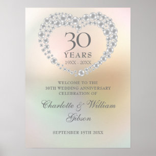 Poster Placa de Boas-Vindas de Pérola de Aniversário de 3