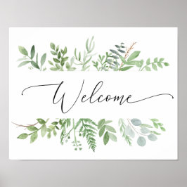 Poster Placa de Boas-Vindas de Verdura Botânica Casamento