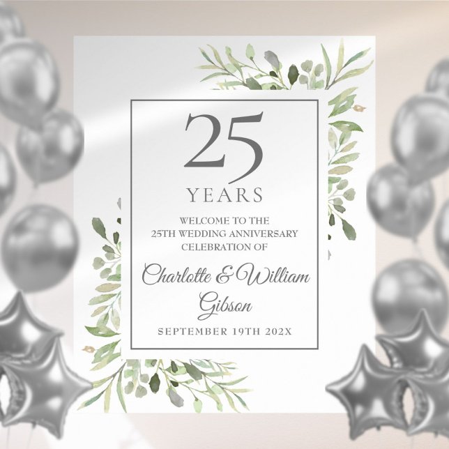 Poster Placa de Boas-Vindas do 25º Aniversário da Aquarel (Criador carregado)