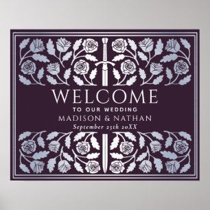 Poster Placa de Boas-Vindas do Casamento Real Espada de P