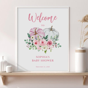 Poster Placa de Boas-Vindas do Chá de Bebê da Abobrinha R