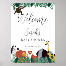 Placa de Boas-Vindas do Chá de Bebê dos Animais da