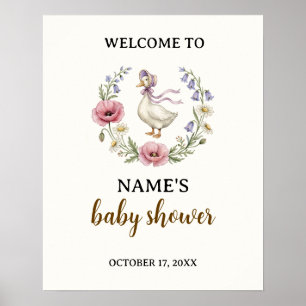 Poster Placa de Boas-Vindas do Chá de Bebê Flor Silvestre