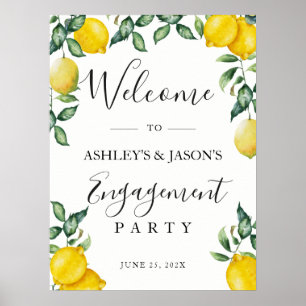 Poster Placa de boas-vindas do Lemons Engagement Party