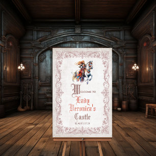 Poster Placa de Boas-Vindas Feminina Idade Média Medieval