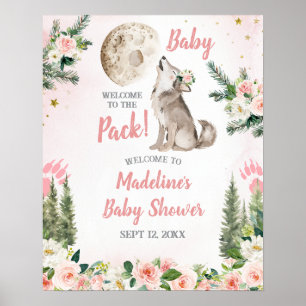 Poster Placa de Boas-Vindas Floral Rosa Rubor Floresta da