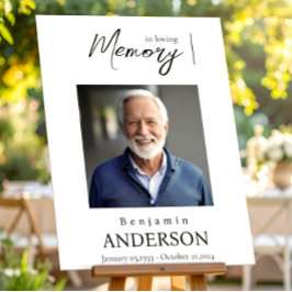 Poster Placa de Boas-Vindas Memorial de Funeral Foto Eleg