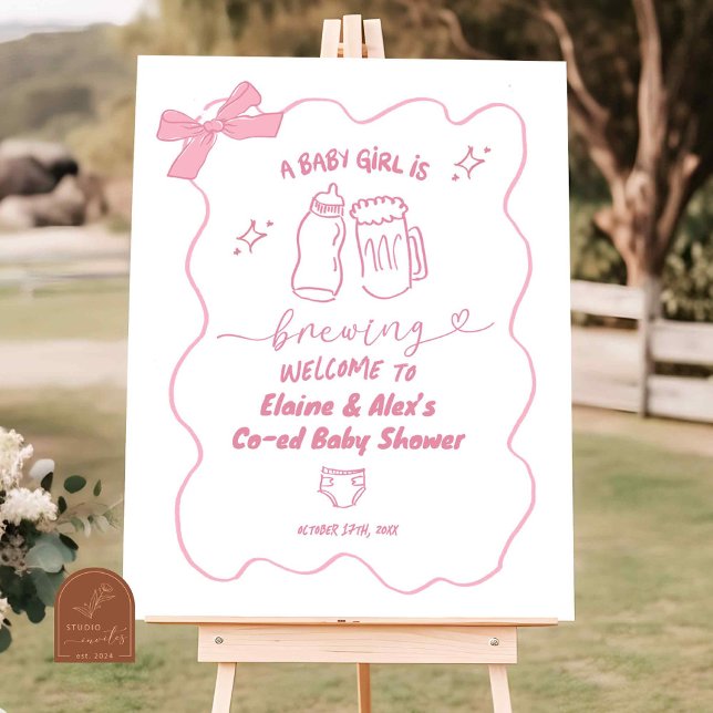 Poster Placa de Boas-Vindas Menina Bebê está Cozinhando D (Criador carregado)