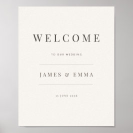 Poster Placa de Boas-Vindas Minimalista | Branco Quente