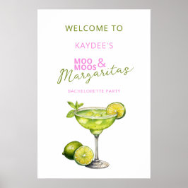 Poster Placa de Boas-Vindas MooMoos & Margaritas para Des