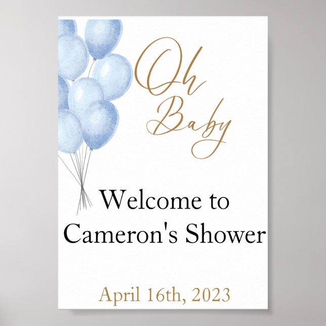 Poster Placa de Boas-vindas Oh Baby (Frente)