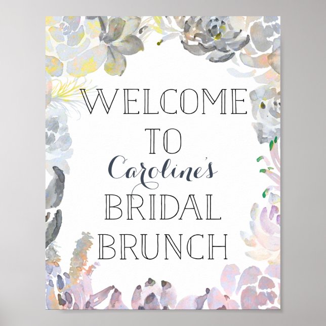 Póster Placa de Boas-vindas para Brunch de Noiva com Sucu (Frente)