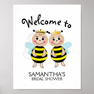 Poster Placa de Boas-Vindas para Casais Meant to Bee
