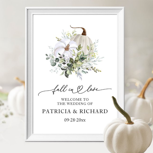 Poster Placa de Boas-Vindas para Casamento Abóbora de Out (Criador carregado)