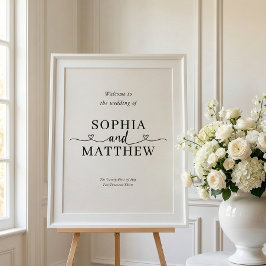 Póster Placa de Boas-Vindas para Casamento com Letra de C