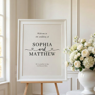 Póster Placa de Boas-Vindas para Casamento com Letra de C