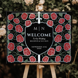 Poster Placa de Boas-Vindas para Casamento Fantasia Espad