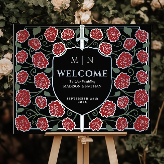 Poster Placa de Boas-Vindas para Casamento Fantasia Espad (Criador carregado)