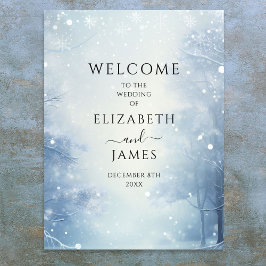 Poster Placa de Boas-Vindas para Casamento na Floresta de