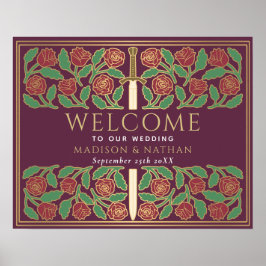Poster Placa de Boas-Vindas para Casamento Real com Espad