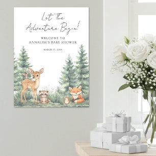 Poster Placa de Boas-Vindas para Chá de Bebê Aventura dos
