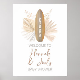 Poster Placa de Boas-Vindas para Chá de Bebê Baby on Boar