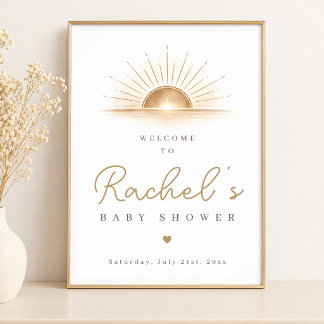 Poster Placa de Boas-Vindas para Chá de Bebê Boho Chic So