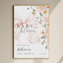 Placa de Boas-Vindas para Chá de Bebê Bow Baby in