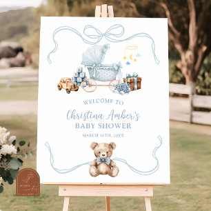 Poster Placa de Boas-Vindas para Chá de Bebê Carruagem Co