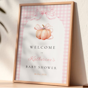 Poster Placa de Boas-Vindas para Chá de Bebê com Abóbora