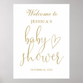Poster Placa de Boas-Vindas para Chá de Bebê com Coração
