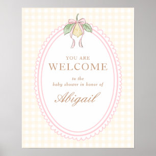 Poster Placa de Boas-Vindas para Chá de Bebê com Limão Ro