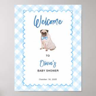 Poster Placa de Boas-Vindas para Chá de Bebê com Xadrez A