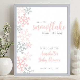 Poster Placa de Boas-Vindas para Chá de Bebê da Garotinha