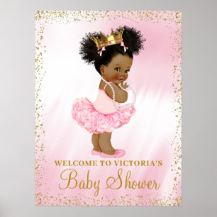 Poster Placa de Boas-Vindas para Chá de Bebê da Princesa