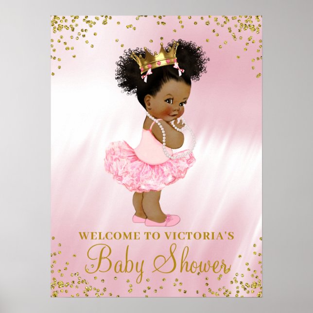 Poster Placa de Boas-Vindas para Chá de Bebê da Princesa  (Frente)