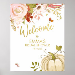 Poster Placa de Boas-Vindas para Chá de Bebê de Abóbora A