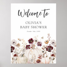 Placa de Boas-Vindas para Chá de Bebê de Flor Silv