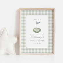 Placa de Boas-Vindas para Chá de Bebê de Golfe em