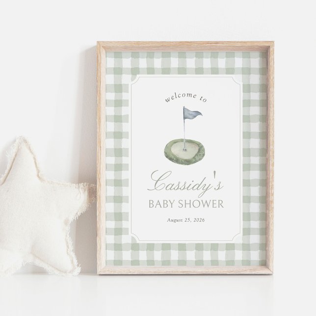 Poster Placa de Boas-Vindas para Chá de Bebê de Golfe em  (Criador carregado)