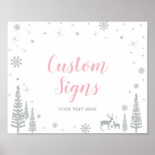 Poster Placa de Boas-Vindas para Chá de Bebê de Inverno,