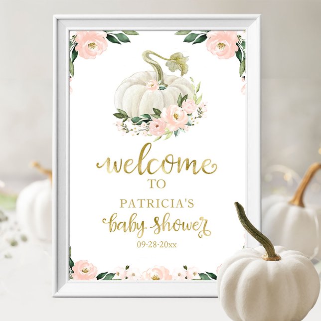 Poster Placa de Boas-Vindas para Chá de Bebê de Outono co (Criador carregado)