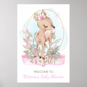 Poster Placa de Boas-Vindas para Chá de Bebê do Cute Litt