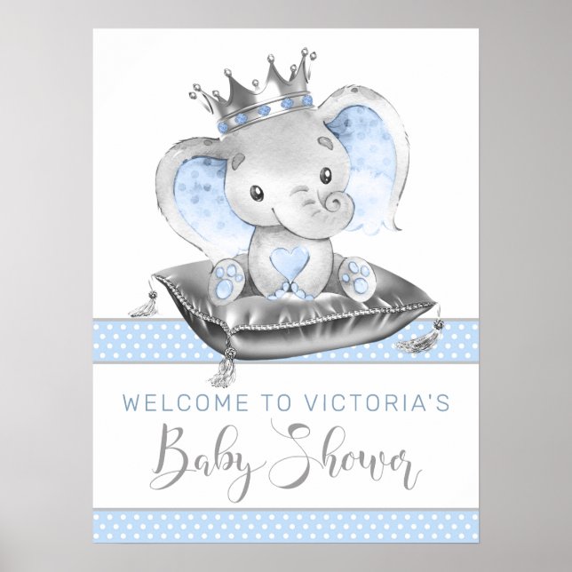 Poster Placa de Boas-Vindas para Chá de Bebê do Príncipe  (Frente)