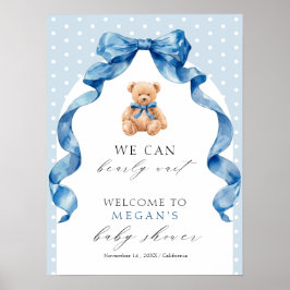 Poster Placa de Boas-Vindas para Chá de Bebê do Ursinho d