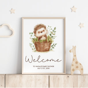 Poster Placa de Boas-Vindas para Chá de Bebê doouriço-Cac