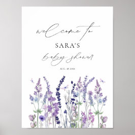 Poster Placa de Boas-Vindas para Chá de Bebê Flor Silvest