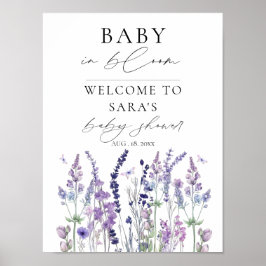 Poster Placa de Boas-Vindas para Chá de Bebê Flor Silvest