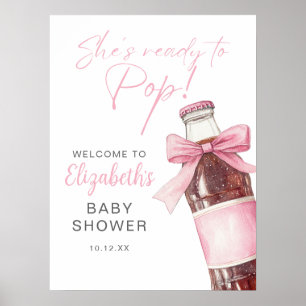 Poster Placa de boas-vindas para chá de bebê Garrafa de R